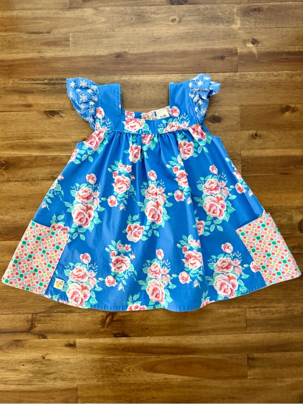 Wildflowers Girls La La Land Fantasia Flutter Top 4 Blue Pink Floral Embroidered